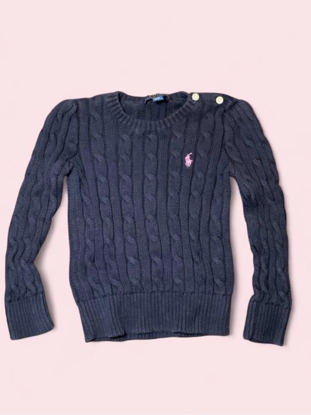 Navy blue Polo Ralph Lauren cable knit sweater in a 3T